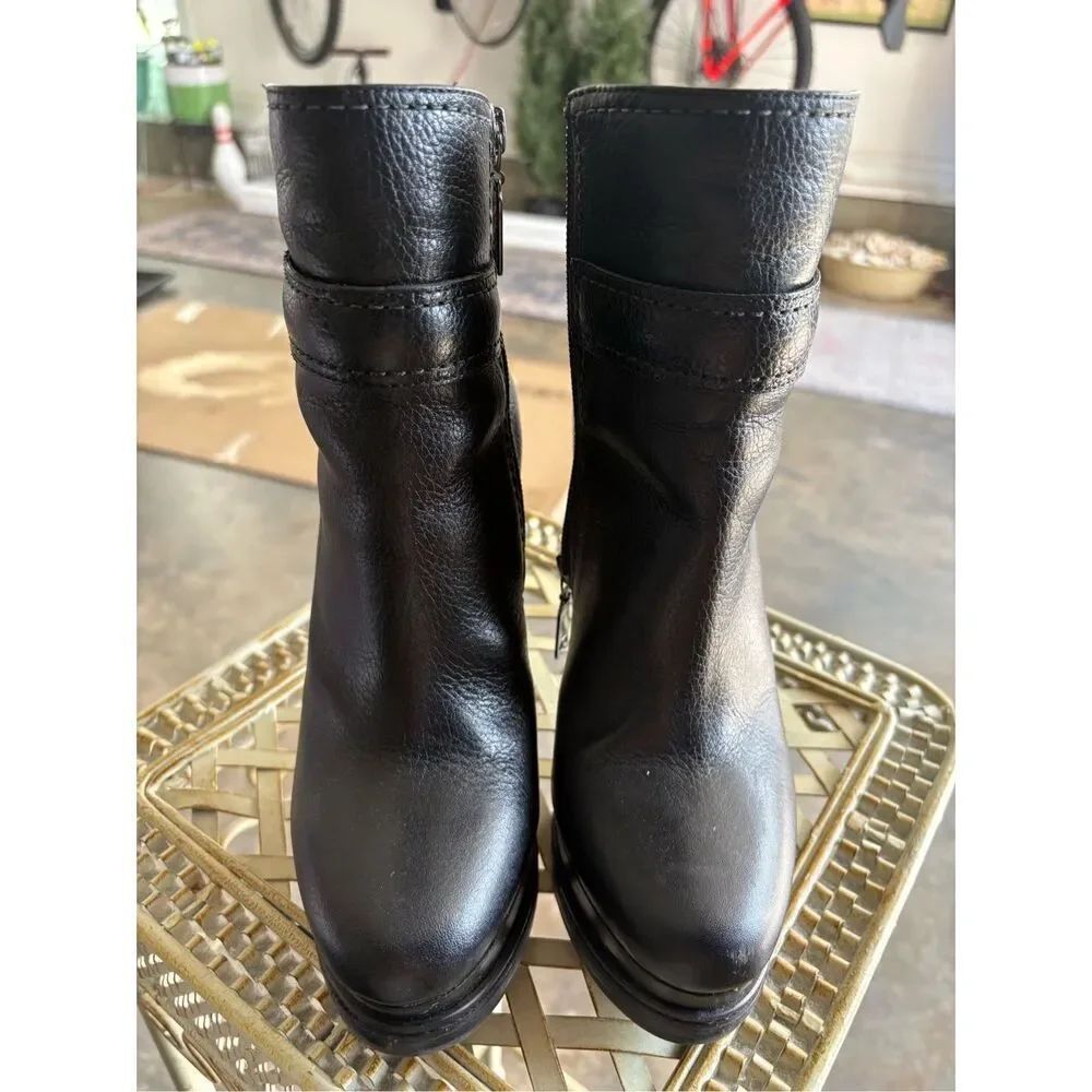 Talbots Black High Heel Platform Ankle Boot